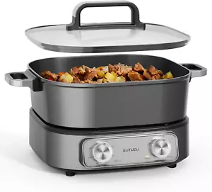 Electric Hot Pot 6-Quart & Multi-Cooker | Non-Stick Electric Skillet with Pfoa-F - Picture 1 of 12