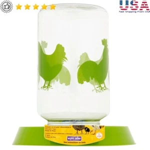 Chicken Feeder Waterer BPA Free Easy Clean Reversible Base 128oz 8lb Capacity US - Picture 1 of 8