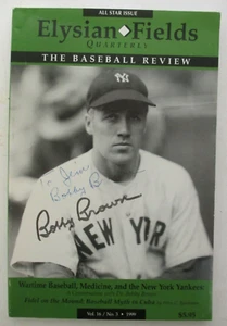 SIGNED BY BOBBY BROWN "Elysian Fields Quarterly: Baseball Review" Vol 16 #3 1999 - Picture 1 of 4
