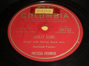 Melissa Monroe - Guilty Tears / Oh, How I Miss You 78 - Columbia 20752 - Picture 1 of 1