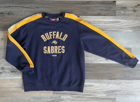 Vintage Buffalo Sabres Sweatshirt by CCM Sabres Slug Logo Hockey Sweater Medium Cover