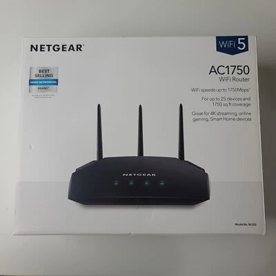 Netgear AC1750 Smart WiFi Router - 802.11 AC Dual Band Gigabit - Black (R6350-10 - Image 1 of 4