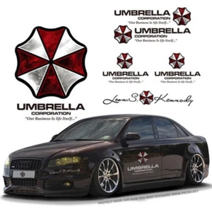 Umbrella Corp Car Decals 2-Pack - Resident Evil Reflective Vinyl Door Stickers - Foto 1 di 6