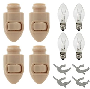  Plug in Night Light Module Includes 4 Bulbs and 4 Metal Clips, Ivory - Picture 1 of 5