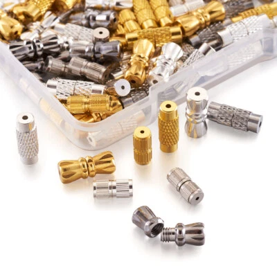 1 Box Brass Barrel Jewelry ConnectorTwist Copper End Tip Barrel Screw Clasps - Image 1 of 4