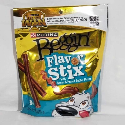 Purina Beggin Bacon & Peanut Butter Flavored Flavor Stix 8oz Pouch - Image 1 of 4