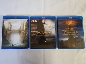 The Lord of the Rings Extended Edition Movies Blue Ray Complete Lot - Picture 1 of 12