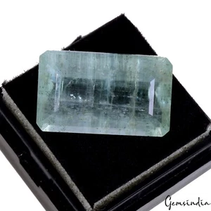 Certified 13.80 Cts Natural Unheated Green Aquamarine Octagon Cut Gem For Ring - Picture 1 of 9
