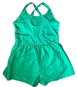 Emerald green romper Tank Top Jrs. XL stretchy w/ cut-out 2049 - Picture 1 of 4