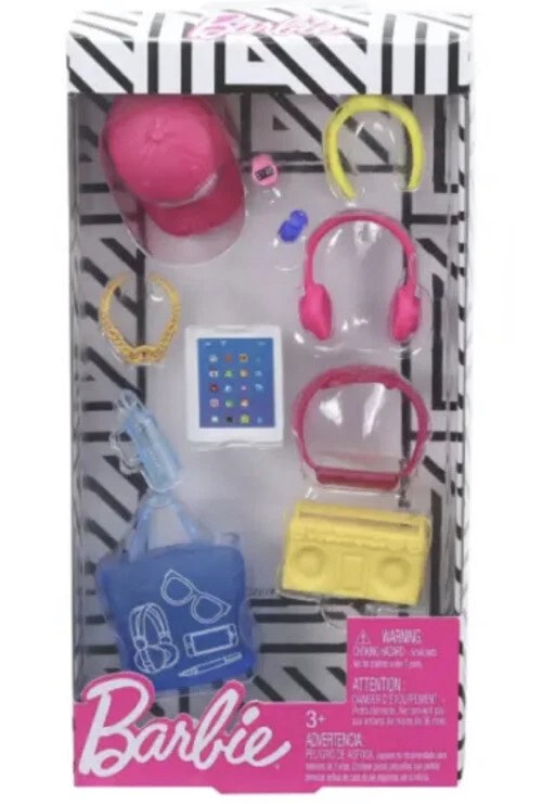 2019 Mattel Barbie Accessories Set Boombox Headphones Tablet Smartwatch