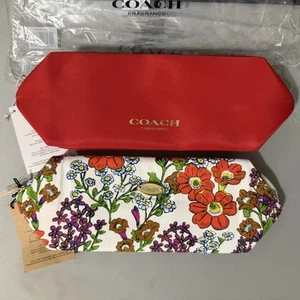 COACH Fragrance Red and Floral Toiletry Travel Pouches (2 items) - Picture 1 of 3