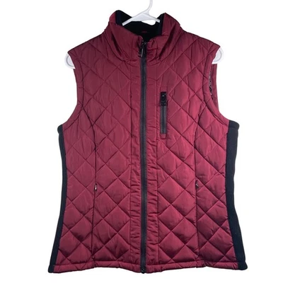 Chaleco acolchado Andrew Marc acolchado acolchado acolchado para mujer talla M borgoña cremallera completa tejido elástico Sds Foto 1 de 4