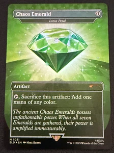 MTG Sonic x Secret Lair Chaos Emerald (Lotus Petal) Green 7031 - Foil - NM - Picture 1 of 2
