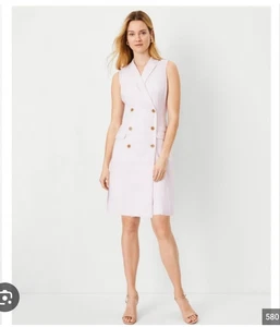 Ann Taylor Blazer Dress Womens 18 Double Breasted Sleeveless Long Vest Work - Picture 1 of 4