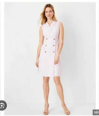Vestido Blazer Ann Taylor Mujer 18 Doble Pecho Sin Mangas Chaleco Largo Trabajo Foto 1 de 4