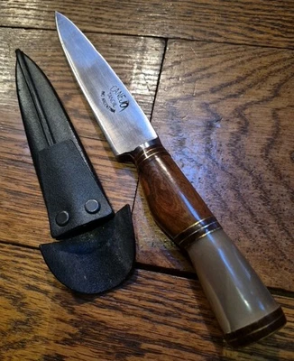 Argentina Canejo Knife~Tandil~Wood Stone Brass Handle.  - Image 1 of 4