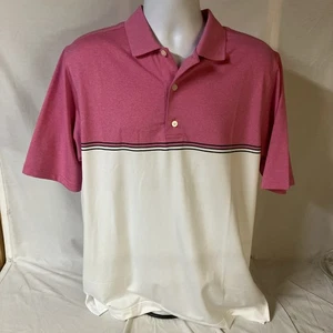Camisa polo de golf Footjoy FJ para hombre manga corta mediana rosa blanca ¡Envío gratuito! - Imagen 1 de 7