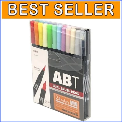 Lightweight 24-Piece Brush Marker Set - Assorted Colors for Creative Talent - image 1 of 4