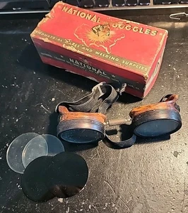 Vintage National Acetylen Schweißerbrille Steampunk Motorrad mit extra Gläsern - Bild 1 von 7
