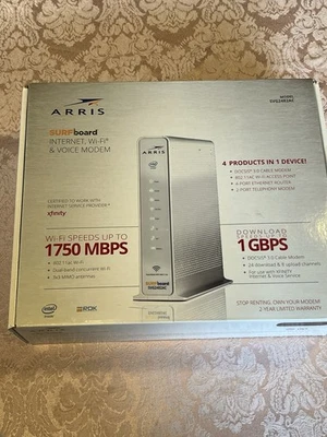ARRIS SURFboard SVG2482AC Internet/WIFI Router/Voice MODEM 4-in-1 Device, 1 GBPS - Image 1 of 4