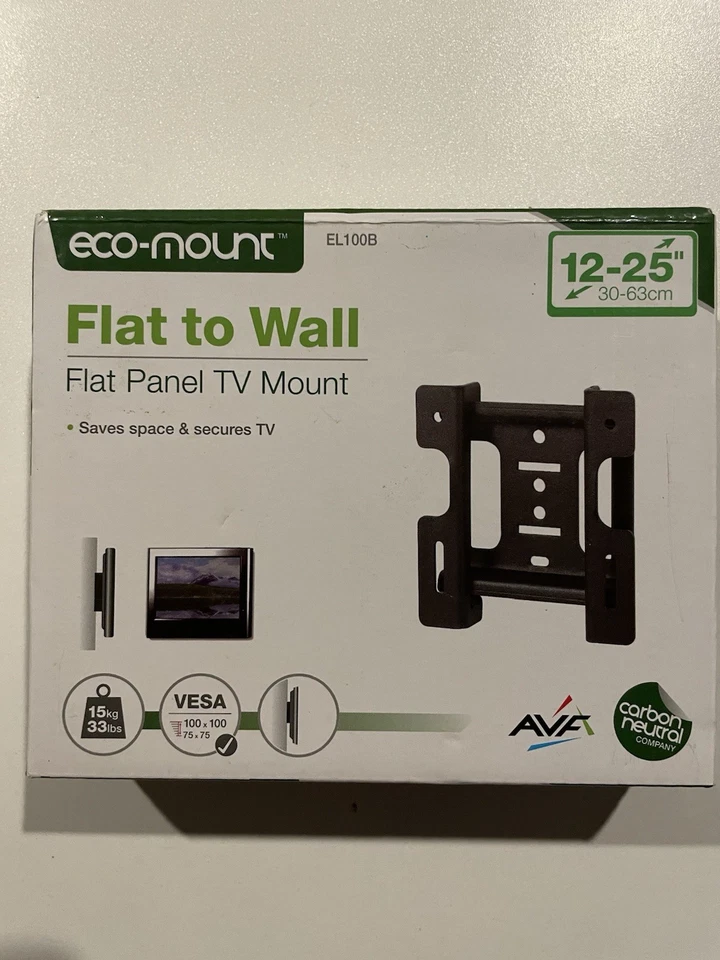 AVF EL100B-A Flat to Wall Low Profile TV Wall Mount for 12-Inch to 25-Inch TV - Image 1 of 2