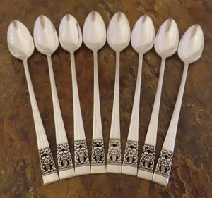 Oneida Incoronation Set di 8 cucchiaini da tè ghiacciati comunità posate placcato argento lotto Y - Foto 1 di 6