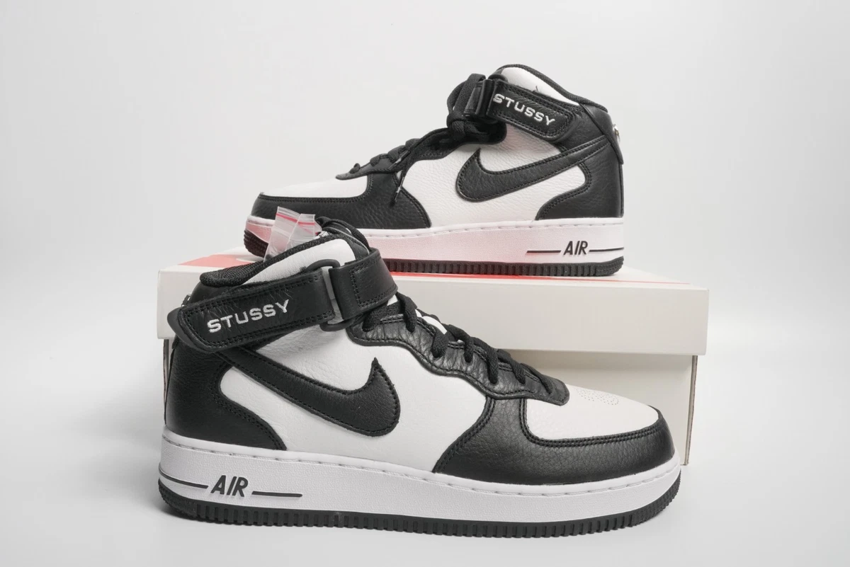 Nike Stussy x Air Force 1 Mid Black White for Sale | Authenticity