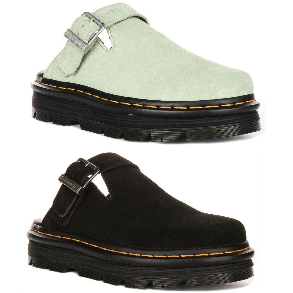 Dr Martens Mule Casual Slingback Suede Womens Clogs In Sage Green UK 3 - 8