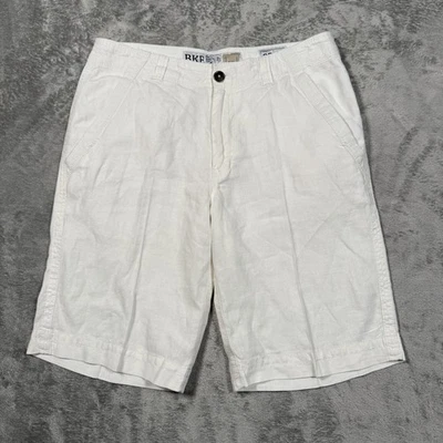Pantalones Cortos BKE Para Hombre 33 Blanco Lino Calce Ajustado Informales Verano Ligeros 23 Costuras Foto 1 de 4