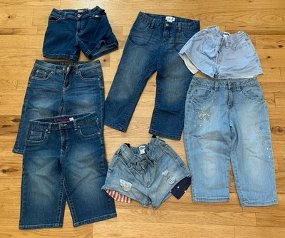 Girls Size 12 Denim Bundle; Justice, Old Navy; Shorts and Capris, 7 Pair - Image 1 of 4