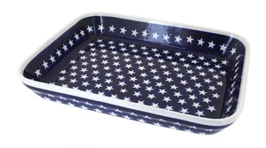 Panadero rectangular mediano estrellas de cerámica polaco rosa azul - Imagen 1 de 1