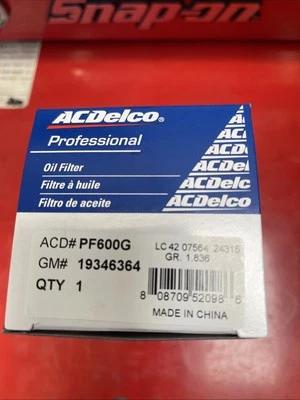 Filtro de aceite de motor ACDelco genuino para Ram 1500 2014-2020 | dorado | 19346464 Foto 1 de 2