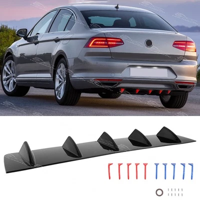 For Volkswagen Passat B6 B7 Rear Bumper Diffuser Spoiler Splitter Shark 5-Fins - Image 1 of 4