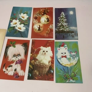 Vintage Christmas Greetings Cards Unused 1960s Retro  - Picture 1 of 6