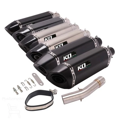 For BMW R1200GS/ADV 2004-2009 Exhaust Mid Link Pipe Black Muffler Tip Slip-on 2" - image 1 of 4