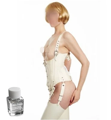 Latex polish Gummi Corset lace up shoulder belts garters customized 0.7mm #018-7 - Image 1 of 4