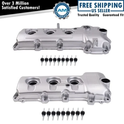 Driver & Passenger Side Valve Cover Set Fits Ford Lincoln - Image 1 of 4