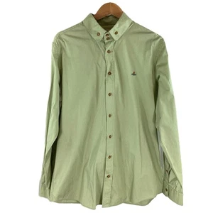 Vivienne Westwood Green Pure Cotton Double Button Up Logo Shirt XL / 56 - Picture 1 of 5