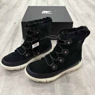 Sorel Women’s Explorer II Joan Black Waterproof Winter Boots - Image 1 of 4