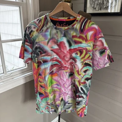 Robert Graham LIMELIGHT Bright Tropical Floral print  T Shirt Tee L Large EUC   - Image 1 of 4