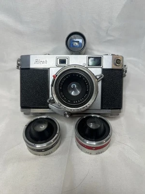 Câmera de Filme Ricoh 500 com Riken Ricomat 45mm 4.5cm Com Lente E Estojo Não Testada - Imagem 1 de 4