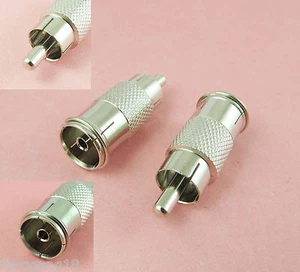 Adattatore connettore RF dritto coassiale a RCA 10 pezzi IEC TV PAL DVB-T femmina a RCA maschio - Foto 1 di 1