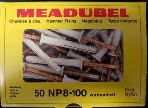 MEA Screwnail Anchor Np 8-100 Preassembled, Screwed Dowels, Knock-In 8x100 - Picture 1 of 10