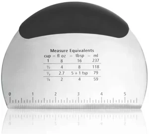 Dough Scraper Dual Sided Dough Cutter With Measurement Bench Steel Scraper UK - Picture 1 of 9