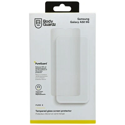 BodyGuardz Pure 2 Tempered Glass Screen Protector for Samsung Galaxy A32 5G - Image 1 of 2
