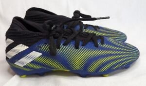 ADIDAS NEMESIS .3 FG SOCCER CLEATS Youth Size 6 Royal Blue / Neon Yellow