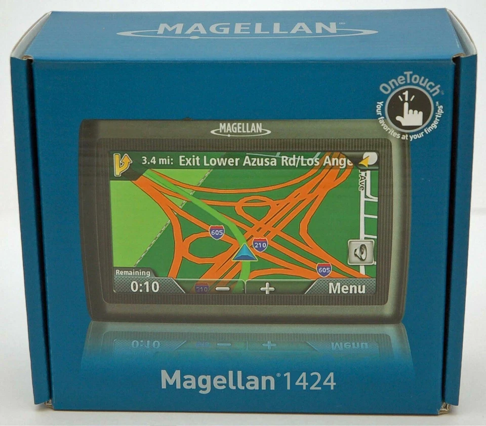 Magellan RoadMate 1424 Portable GPS Navigator System US Canada TRAFFIC Set - Image 1 of 4