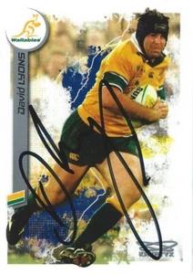 Signed 2003 WALLABIES Rugby Union Card DAVID LYONS - Picture 1 of 2