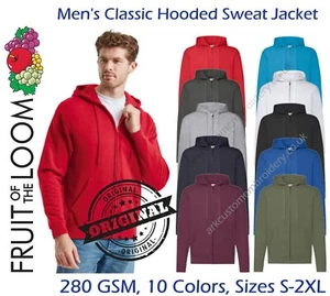 Fruit Of The Loom Original Men Classic Full Zip Hooded Sweatshirt Casual Hoodies - Bild 1 von 17