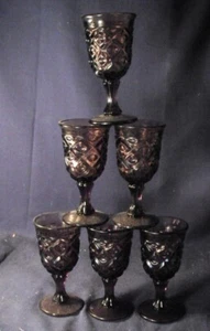 Diamond Thumbprint Amethyst Weinglas 6er Set SM Sandwich Museum - Bild 1 von 4